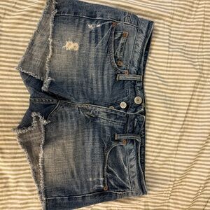 American Eagle Outfitters Blue Distressed Jean Shorts